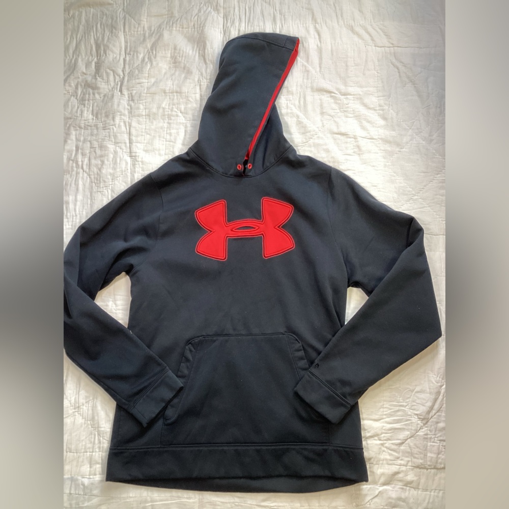 Under Armour Men's Black Hoodie with Red Logo
